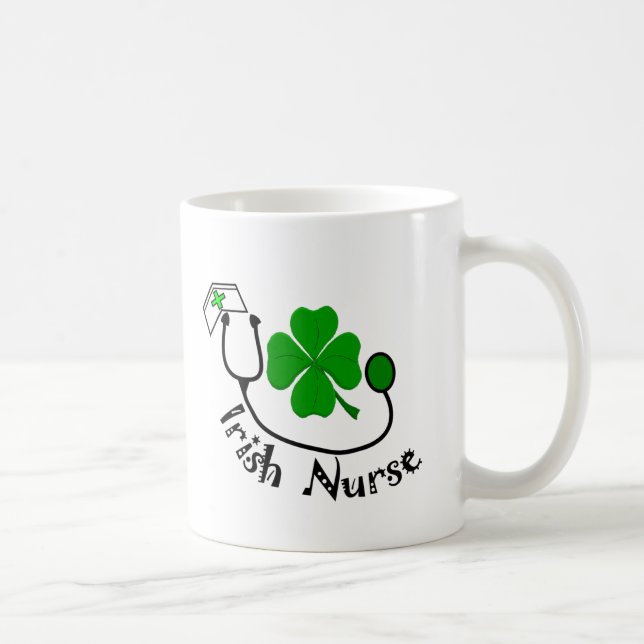 Mug Cadeaux d'infirmière d'Irlandais, conception verte (Droite)