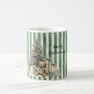 Mug Cadeaux d'ours en peluche d'arbre de Noël à rayure