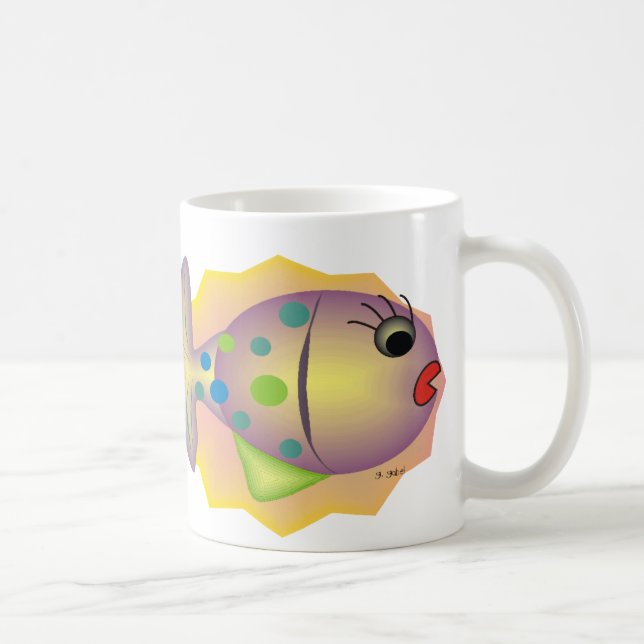 Mug Cadeaux lunatiques d'art de poissons par le gabel (Droite)