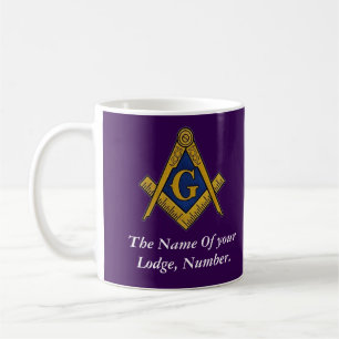 Mug Cadeaux Maçonniques Compas Violet