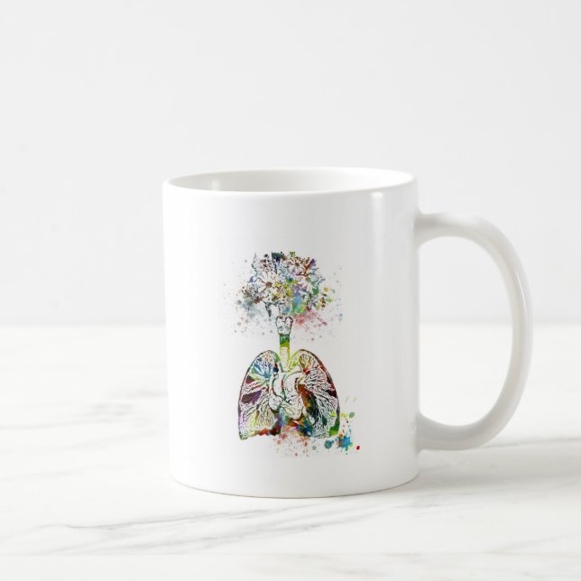 Mug Cadeaux Médicale coeur et motif de poumons (Droite)