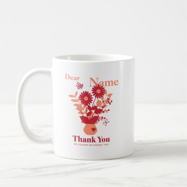 Mug Cadeaux Merci Pour Le Personnel Personnalisé (Gauche)