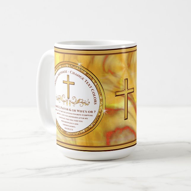 Mug Cadeaux personnalisés pour les pasteurs. Pastor Mu (Devant gauche)