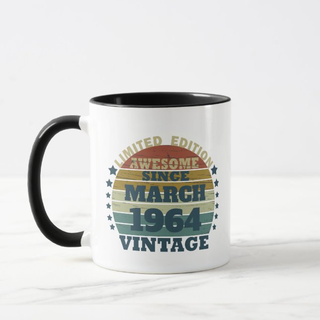 Mug Cadeaux personnalisés soixante vintages 60e annive (Gauche)