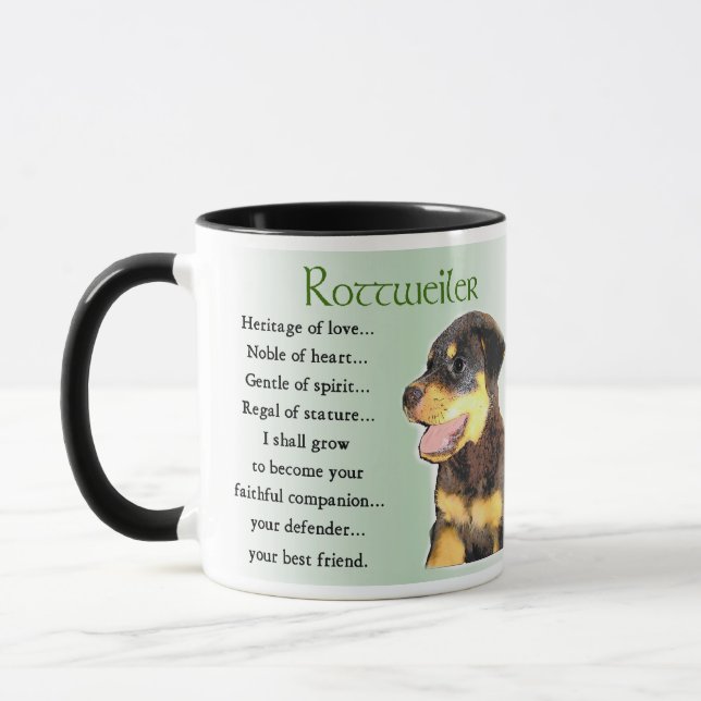 Mug Cadeaux Rottweiler amoureux (Gauche)
