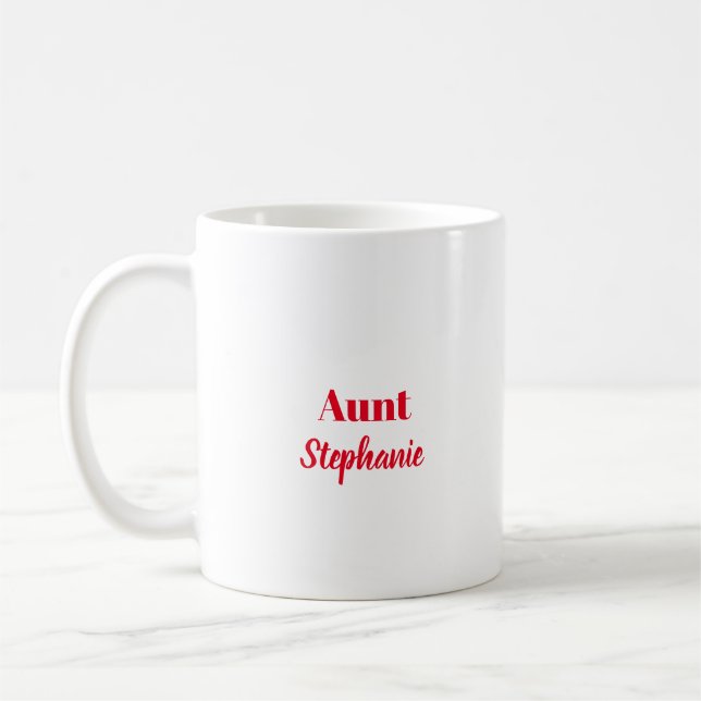 Mug Cadeaux Tante Nom personnalisé Rouge Blanc Cadeau  (Gauche)
