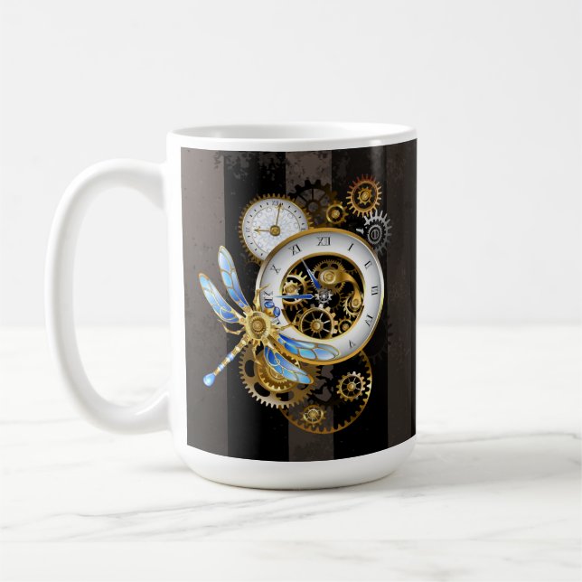 Mug Cadran Steampunk avec libellule (Gauche)