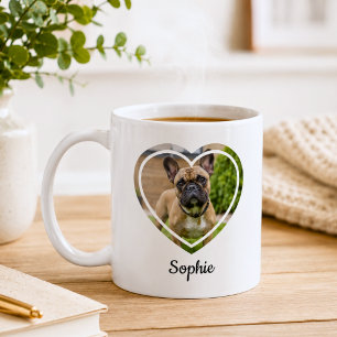 Mug Cadre de cœur avec photo de votre animal de compag