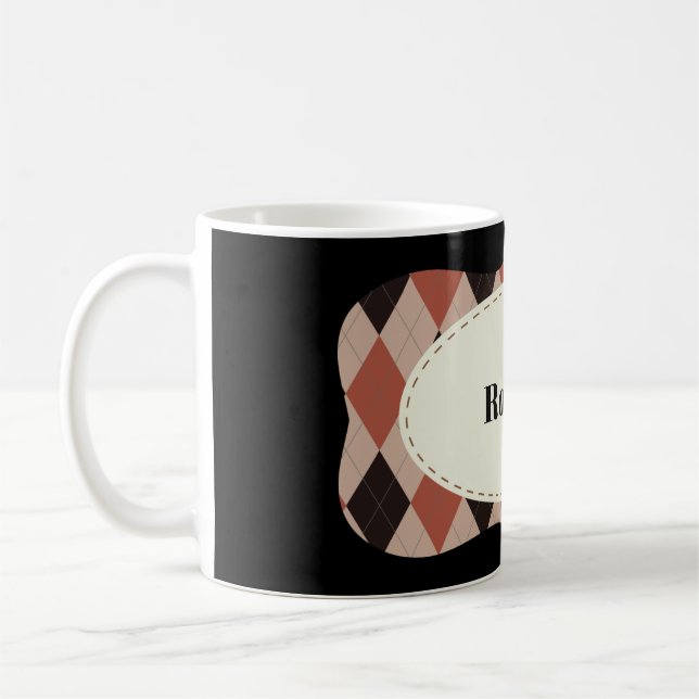 Mug Cadre de Jacquard personnalisable (Gauche)