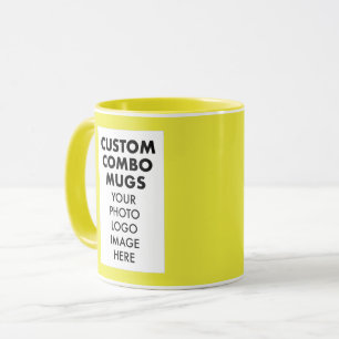 Mug Cadre de portrait jaune 4:6 Combo personnalisé 2 p