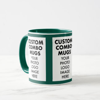 Mug Cadre de portrait Vert 4:6 3 x Photo Combo personn