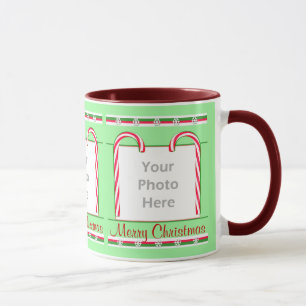 Mug Cadre des sucres de canne 3-Photo de Noël