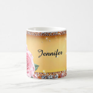 Mug Cadre Élégant Rose et Bijou