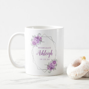 Mug Cadre en argent géométrique de la lavande de Bride