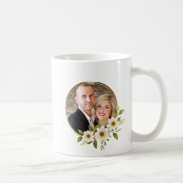 Mug Cadre floral photo personnalisé (Droite)