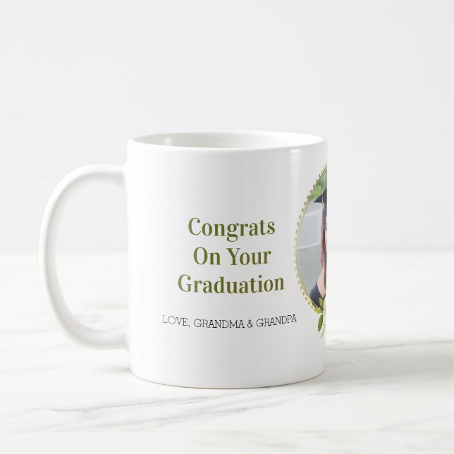 Mug Cadre floral photo personnalisé (Gauche)