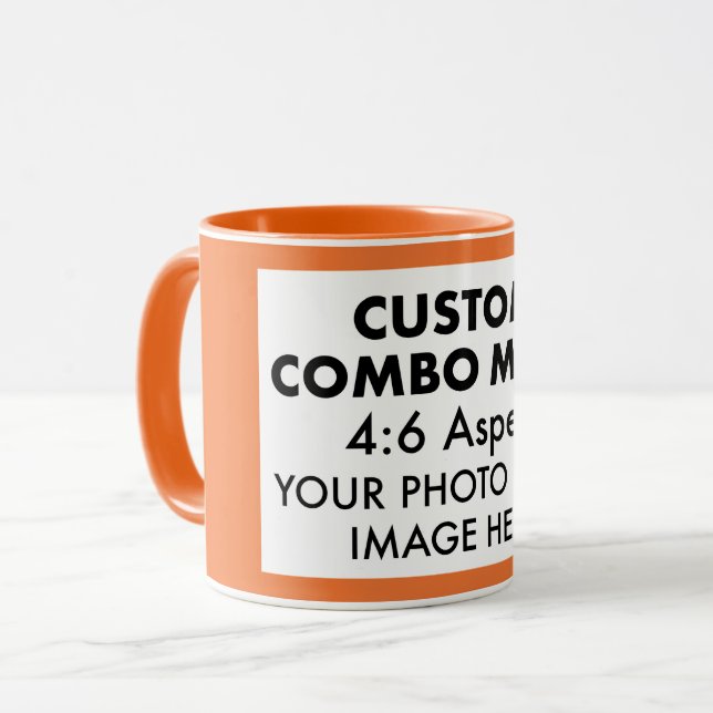 Mug Cadre photo paysage personnalisé combo Orange 4:6 (Devant gauche)