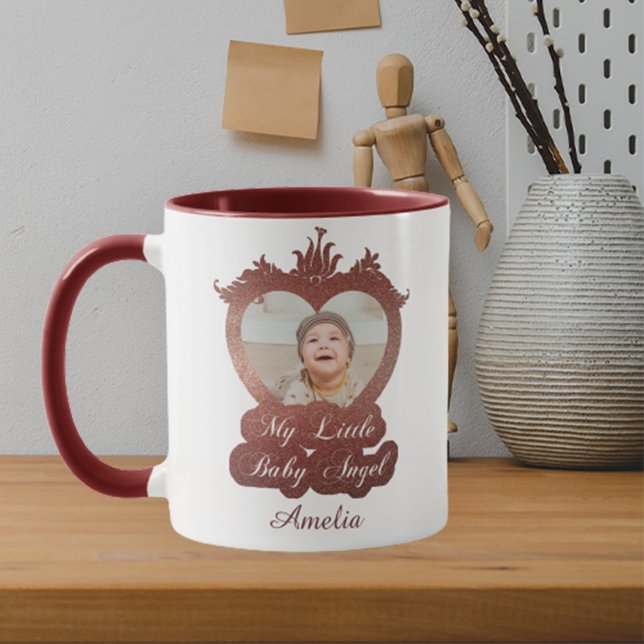 Mug Cadres cardiaques Bébé Photo Little Angel Red Keep (Créateur téléchargé)