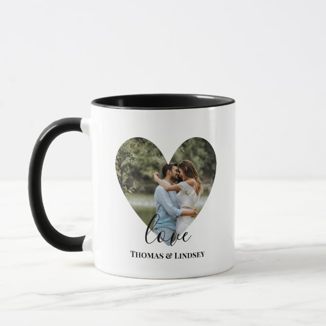 Mug Cadres cardiaques photo personnalisées Calligraphi (Gauche)