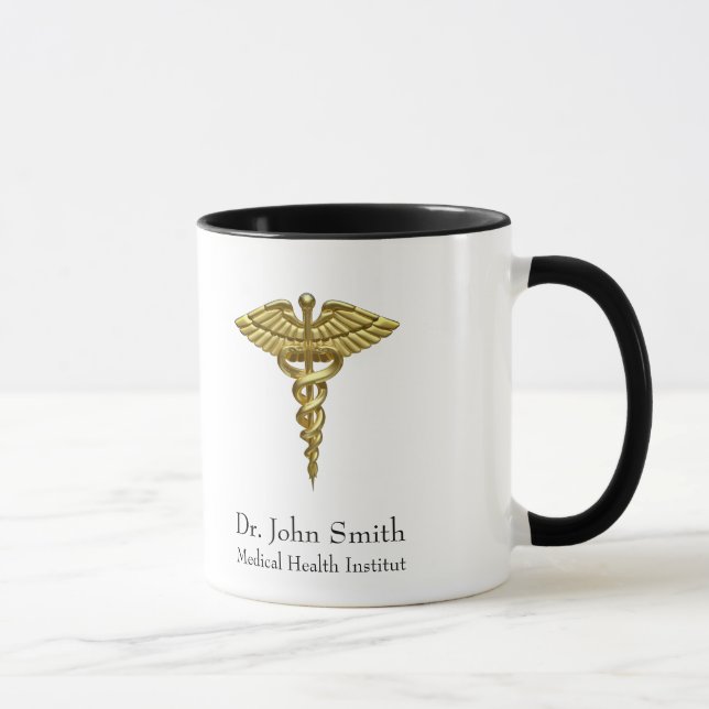 Mug Caducée en or Médicale professionnel (Droite)