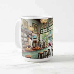 Mug Café à Hanoï Viêt-nam peinture aquarelle