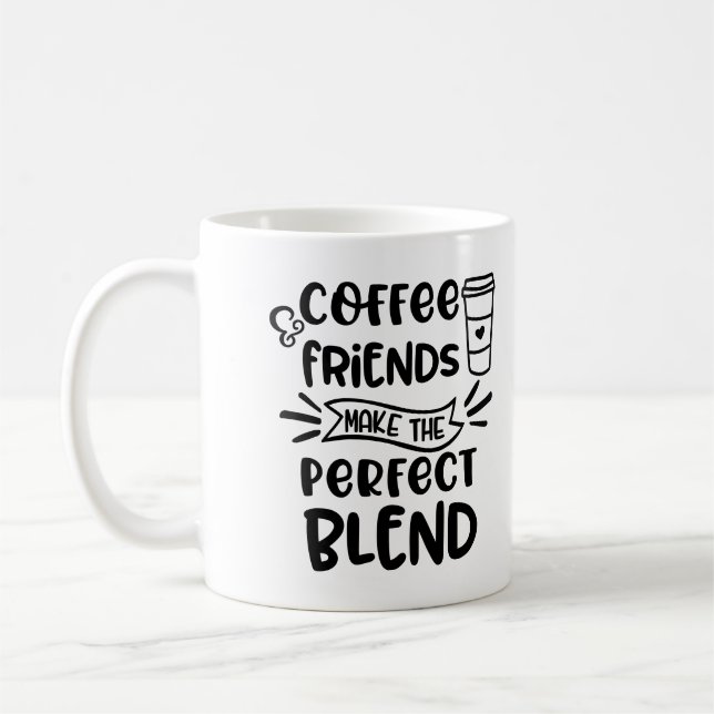 Mug Café & Amis Fabriquent Le Parfait Mélange Citation (Gauche)