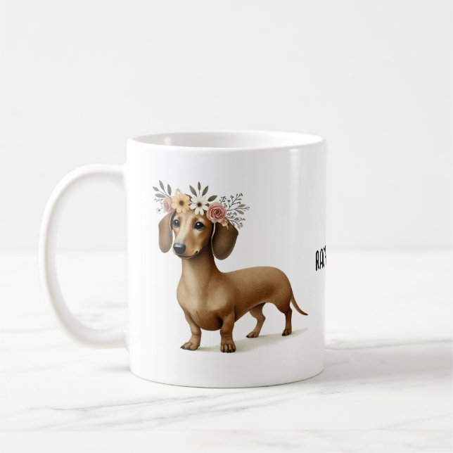 Mug Café amoureux des chiens à la saucisse Dachshund (Gauche)