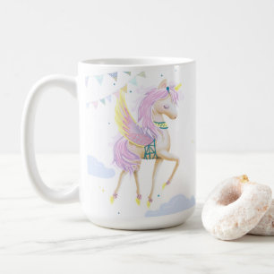 Mug café anniversaire avec une adorable licorne.