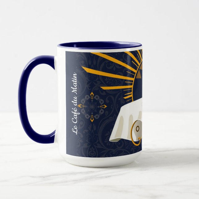 Mug Café au Lait Deco Parisian Bistro Personnalisé (Gauche)