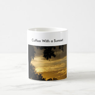 Mug Café Avec Coucher De Soleil