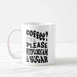 Mug café avec crème et sucre