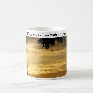 Mug Café Avec Un Coucher De Soleil -