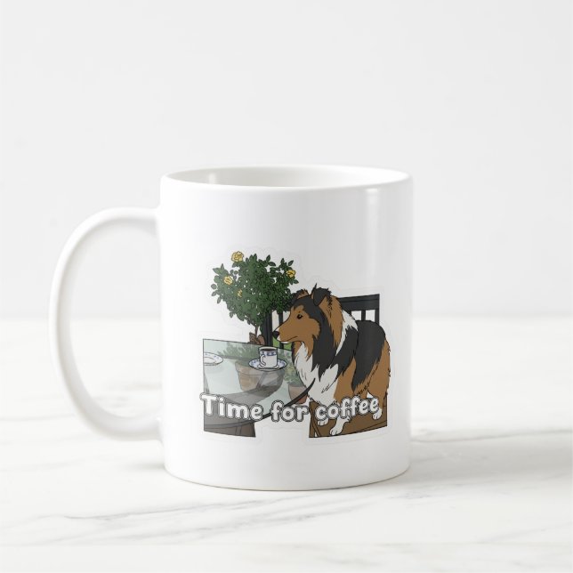 Mug Café avec un sheltie (Gauche)