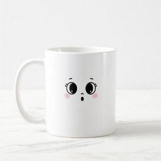 Mug Café avec Visage d'Anime Surpris Mignon