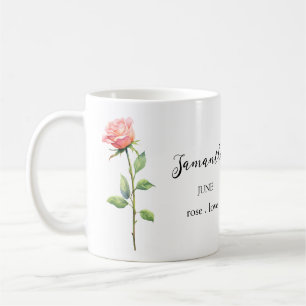 MUG CAFÉ CADEAU NOM DU MOIS FLEUR DE NAISSANCE JUI