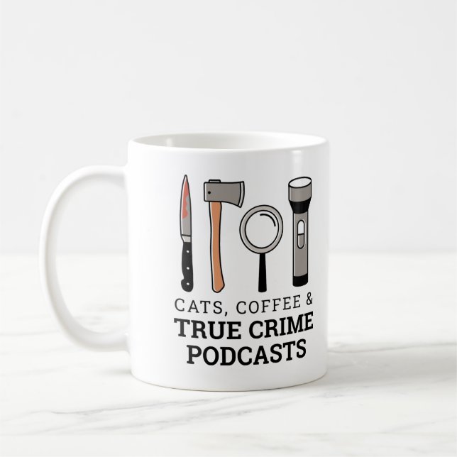 MUG CAFÉ, CAFÉ ET PODCASTES DE CRIME VRAI OUTIL DE CRI (Gauche)