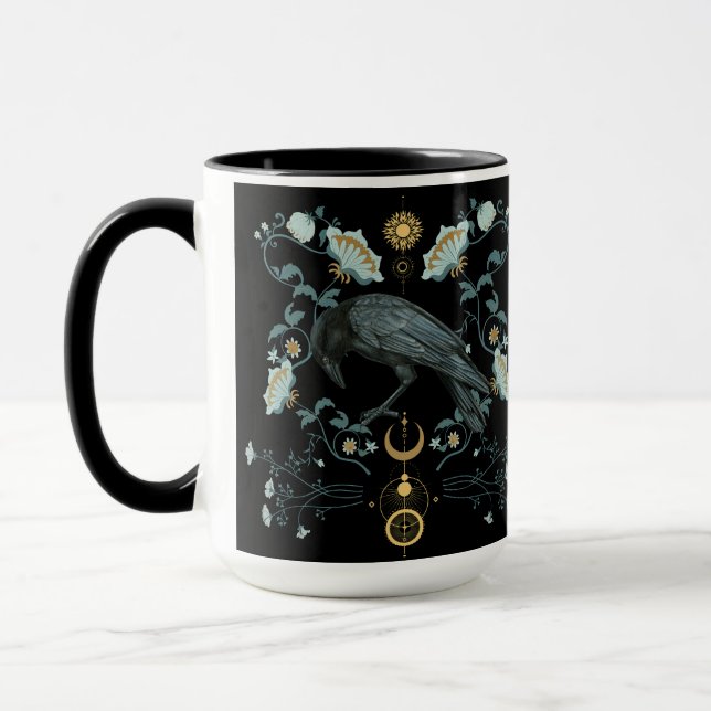 Mug Café céleste de corbeau Viking Pagan Botanique (Gauche)