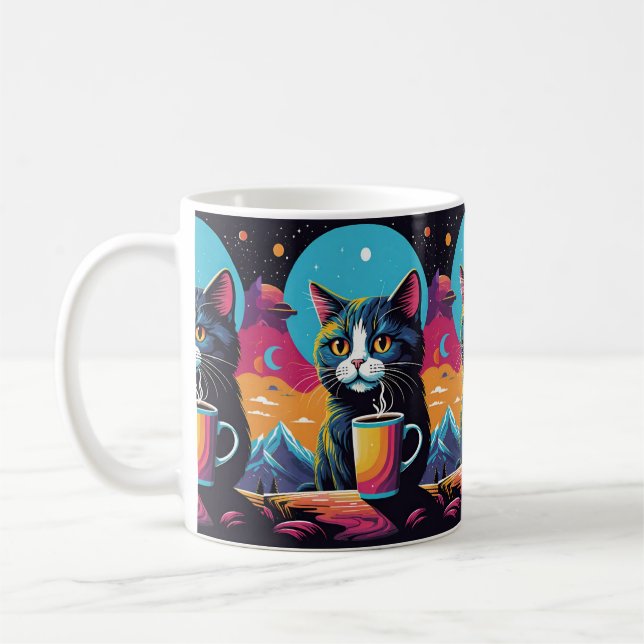 Mug Café Chat Cosmique (Gauche)