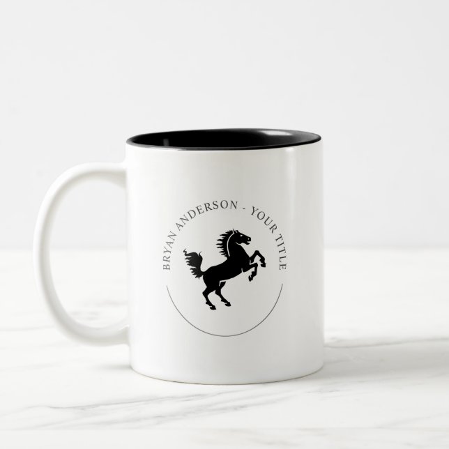Mug café Cheval Noir moderne (Gauche)