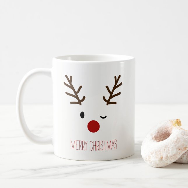 Mug Café clignotant mignon de Noël de renne de Rudolf (Avec donut)