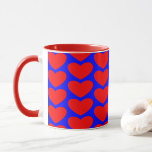 Mug café coeur rouge (Coupe)