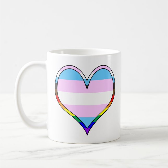 Mug café coeur Trans Pride (Gauche)