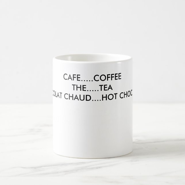 MUG CAFÉ ........ COFFEETHE ....... TEACHOCOLAT CHAUD (Centre)