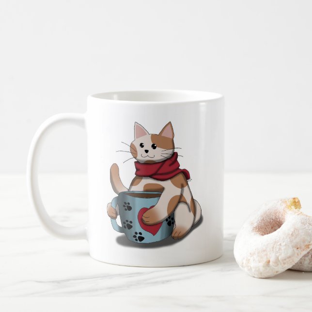 Mug café com gato (Avec donut)