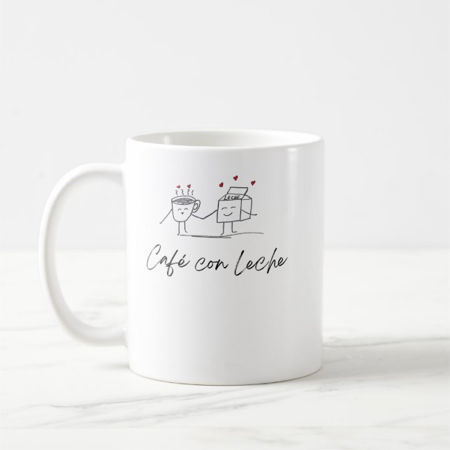 Mug Café Con Leche Café Avec T-Shirt Au Lait (Gauche)
