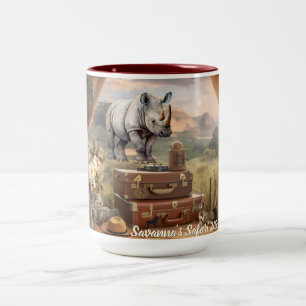 Mug café couleur céramique, Style Safari Vintage
