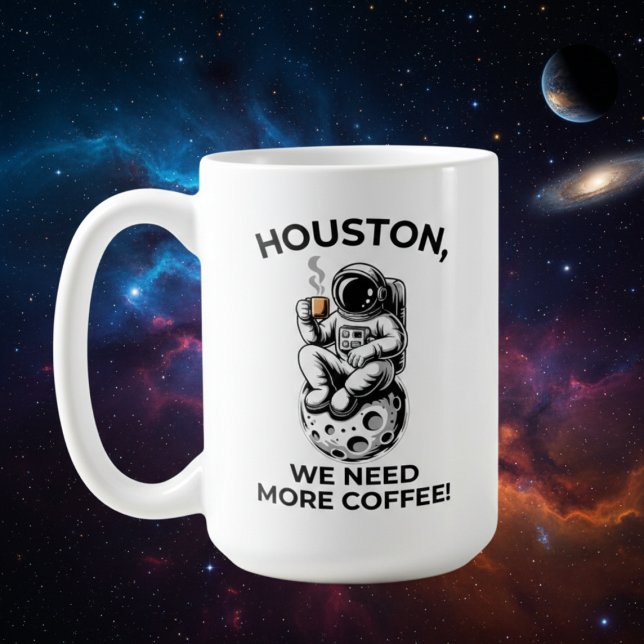 Mug Café d'abord puis espace (Cosmic Caffeine: Celestial Astronaut Coffee Break Illustration)