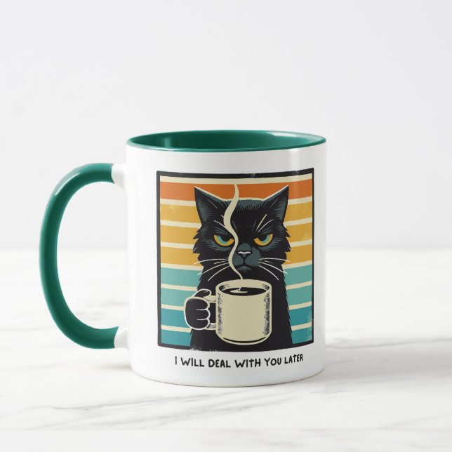 Mug Café de chat d'humeur du matin (Gauche)
