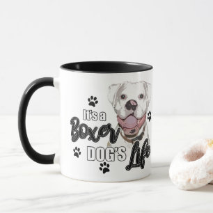 Mug Café de chien de boxe blanche