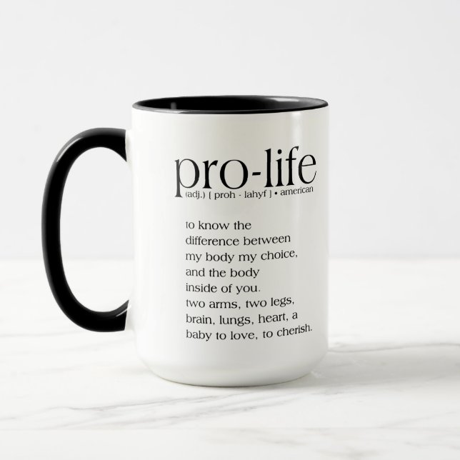 Mug café de définition pro-vie (Gauche)
